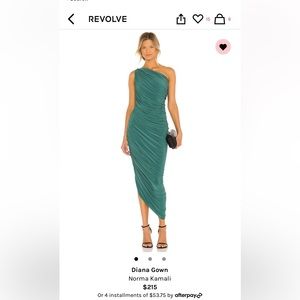 Diana Gown by Norma Kamali in Mountain Green color, Size L